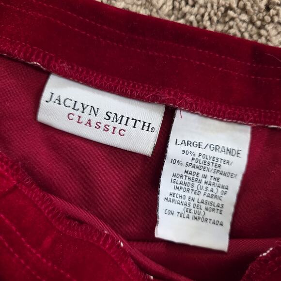 Vintage 90s Red Velvet Midi Skirt Women L Vamp Holiday Valentines Whimsioth Boho - Picture 7 of 9